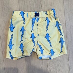 Kids Blue Shark Pattern Swim Shorts
